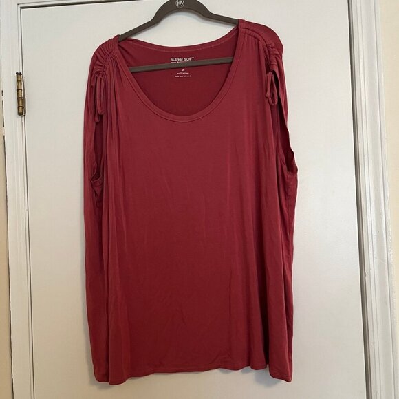 Torrid Size 3 Mauve Super Soft Scoop Neck Drawstring Shoulder Tank - Picture 5 of 8